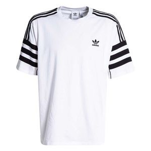 Adidas DH3855 White + Black Heavy 3-Stripe T-Shirt